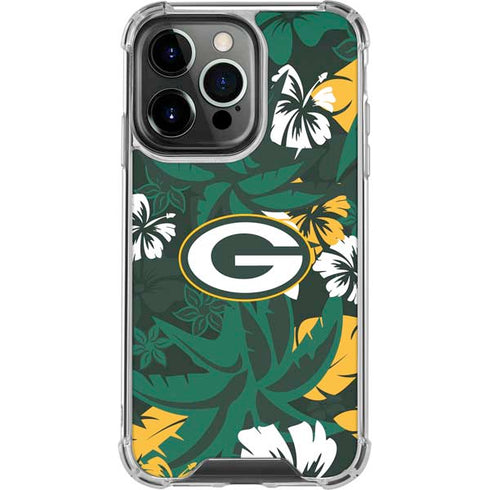 NFL Green Bay Packers Tropical Print iPhone 16 Pro Clear Case